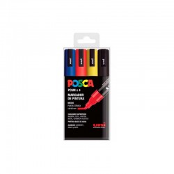 SET 4 ROTULADOR POSCA PC5M...