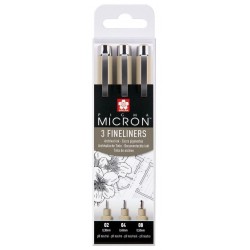 SET 02 04 08 MICRON FINELINERS