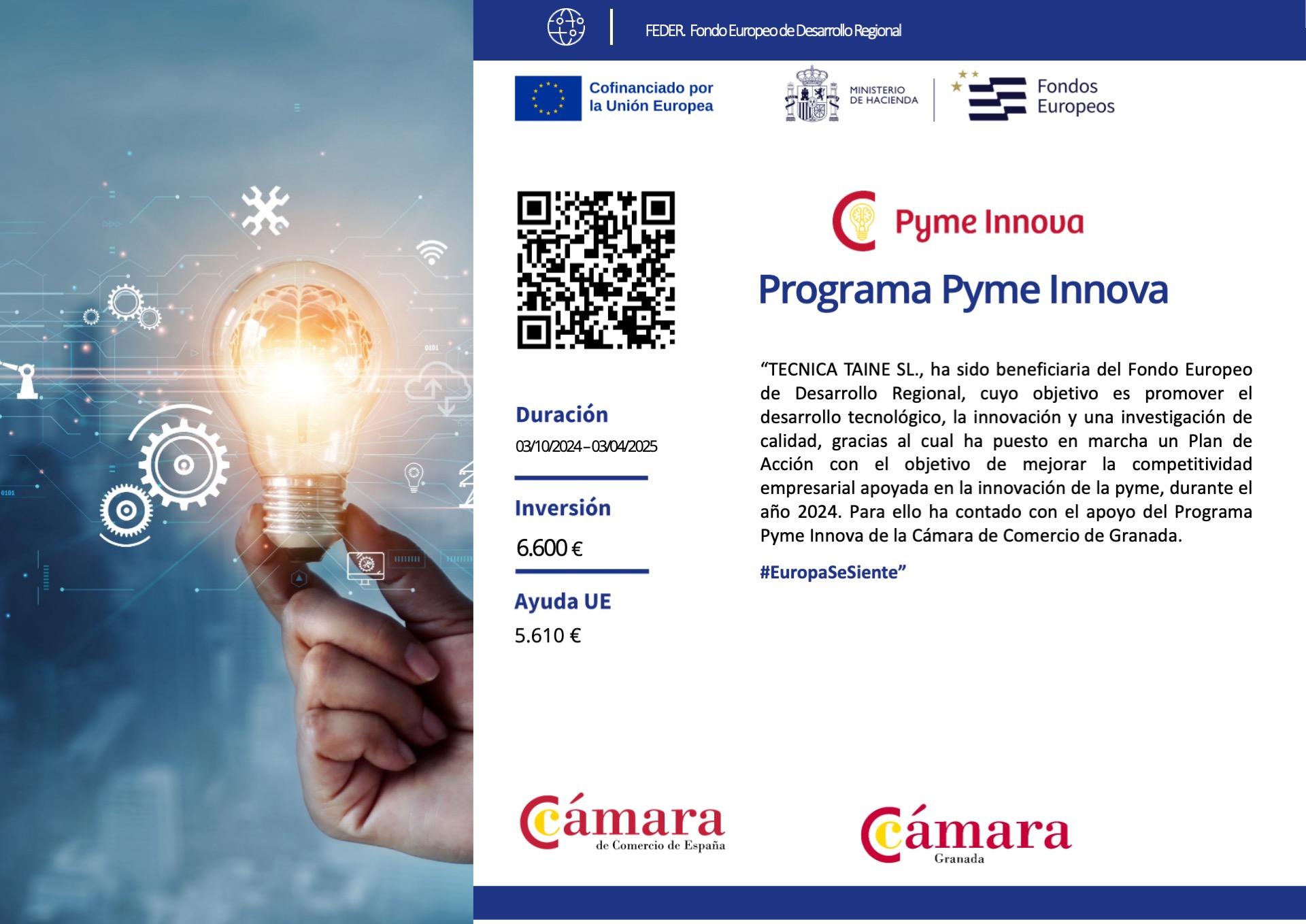 Programa pyme innova Cámada de Comercio de Granada